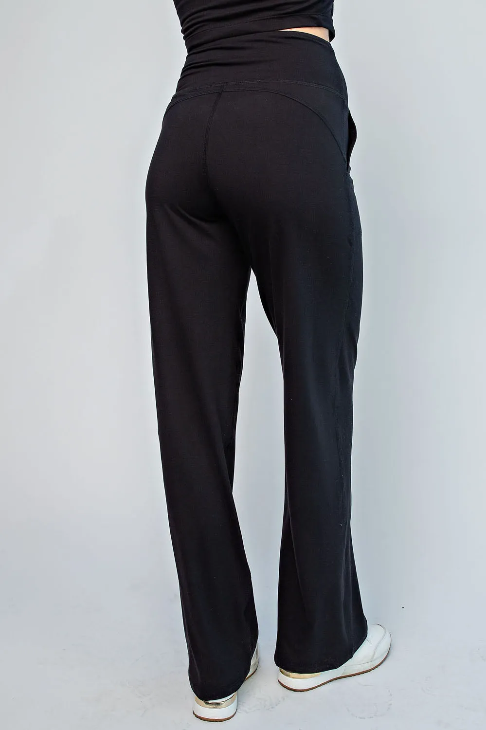 Buttery Soft Full Length Straight Yoga Pants- Black