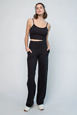 Buttery Soft Full Length Straight Yoga Pants- Black