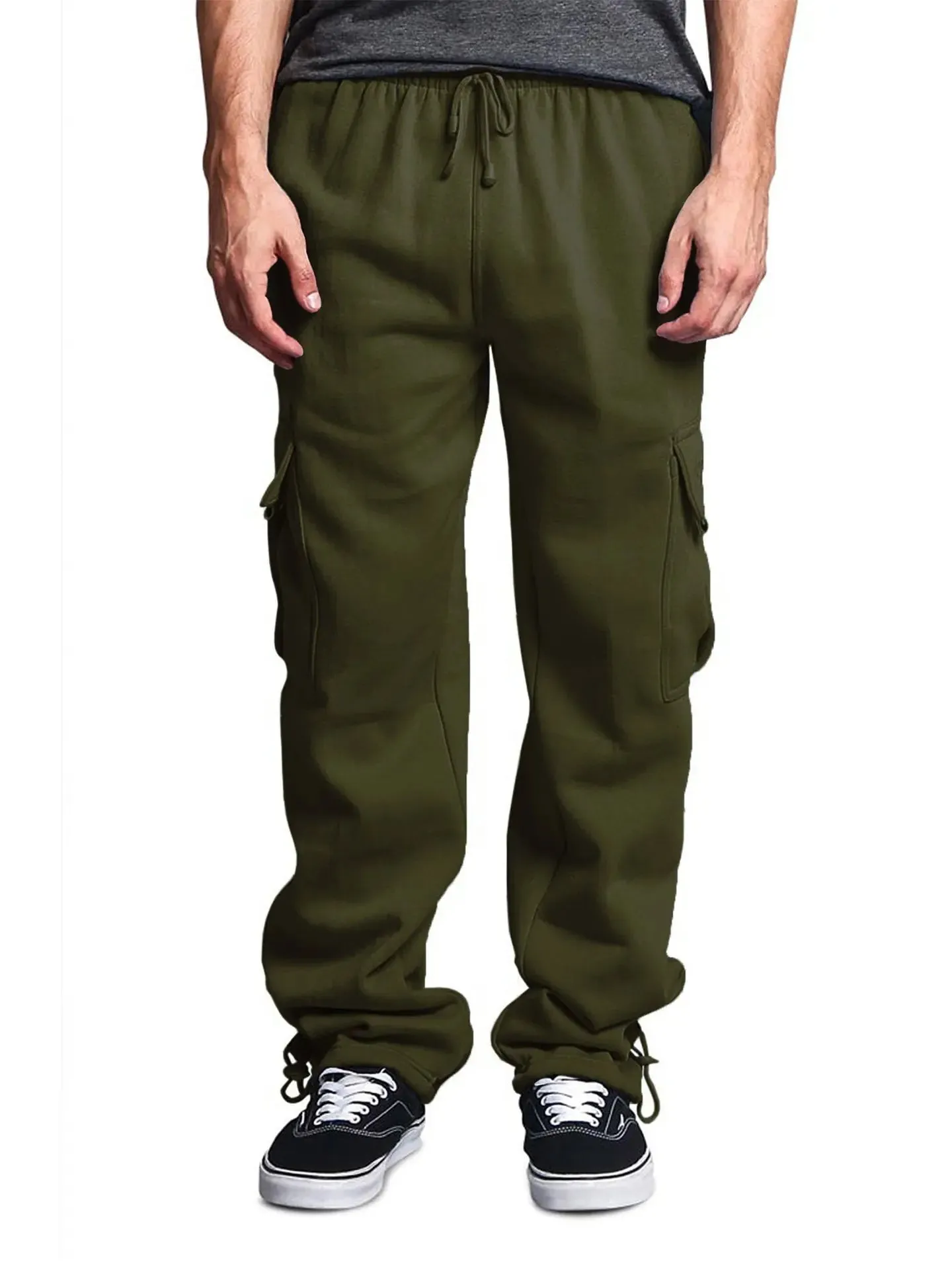 Cargo Jogger Pants Autumn Hip Hop Street Wear Loose Trousers Multi Pocket Solid Color Overalls GYM Sports Wear