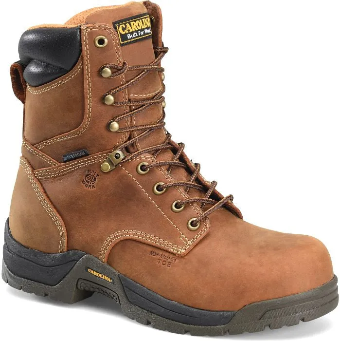 Carolina Men's Bruno Hi 8" Soft Toe Waterproof Slip Resist Work Boot -Brown- CA8020