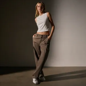 Cashmere Touch  Cargo Pant - Mushroom