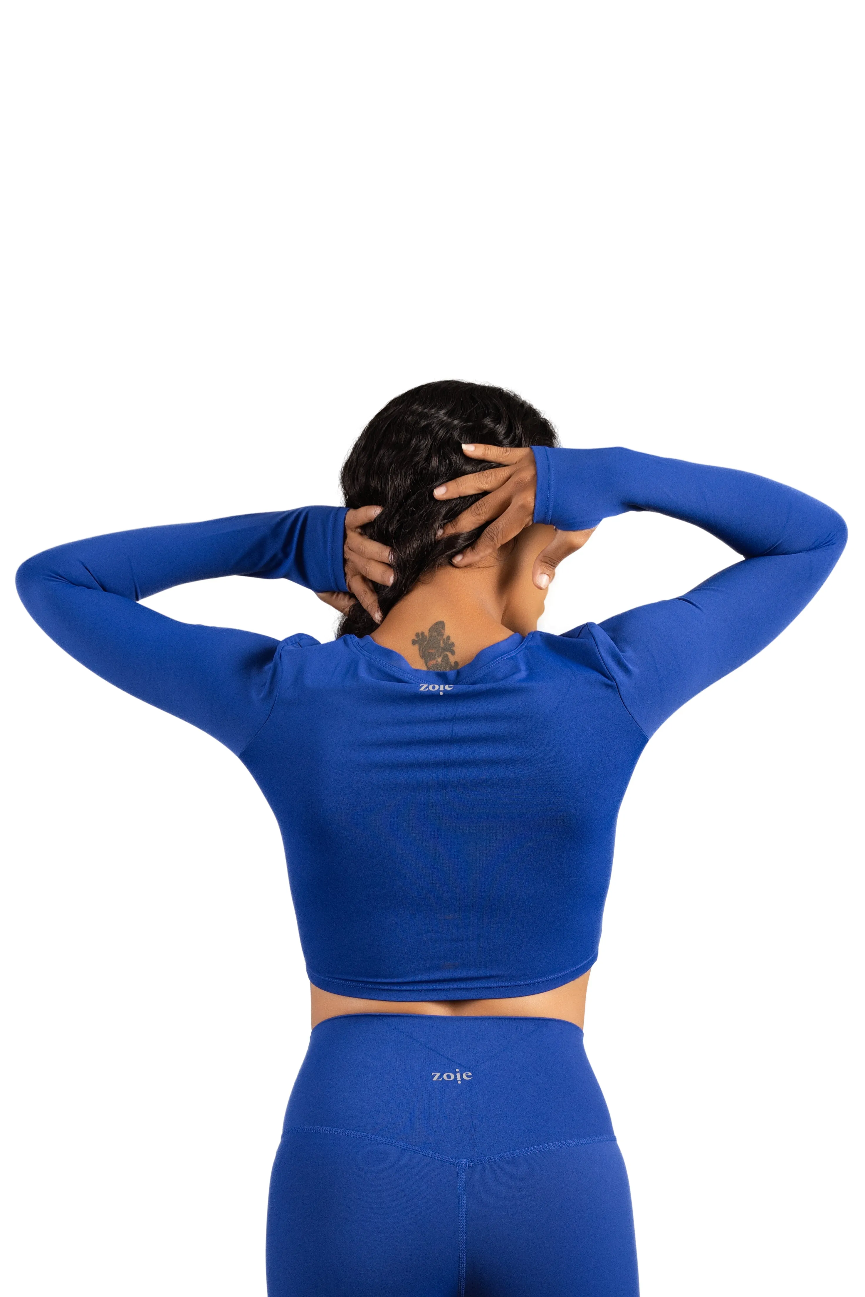 CELINE LONG SLEEVE CROP BLUE