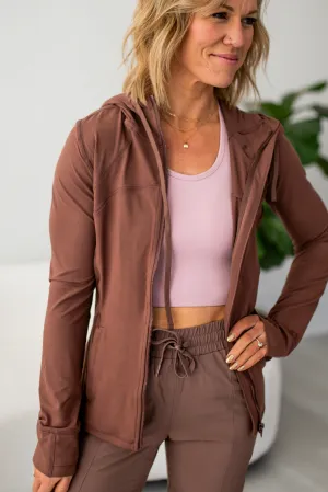 Cherry Brown Athletic Zip