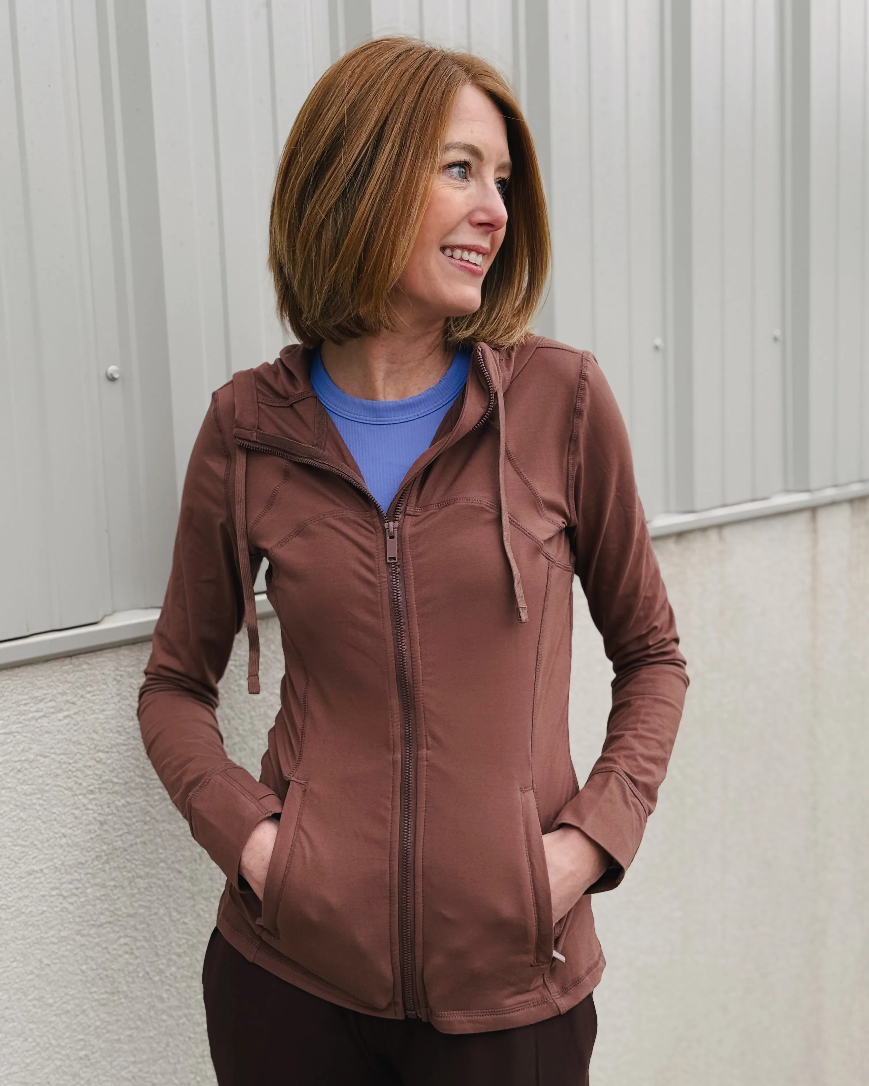 Cherry Brown Athletic Zip