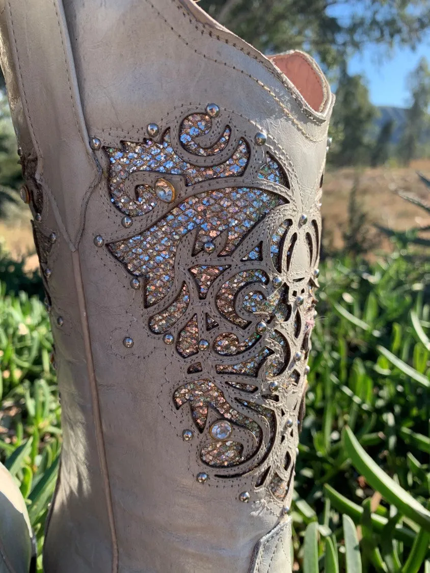 Cinderella - Off White/Soft Mint/Silver sparkle