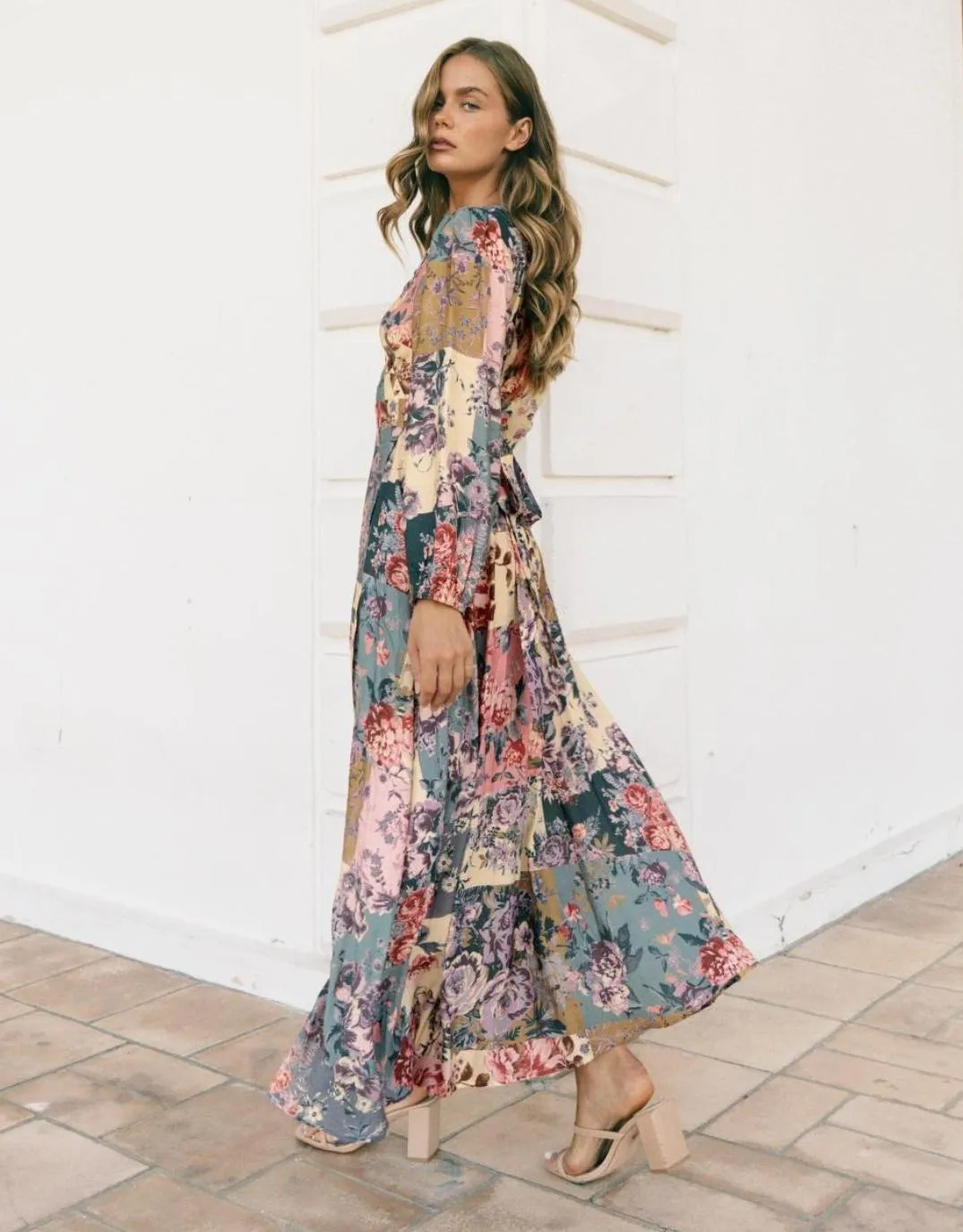 Clara Wrap Maxi Dress - Vintage Floral