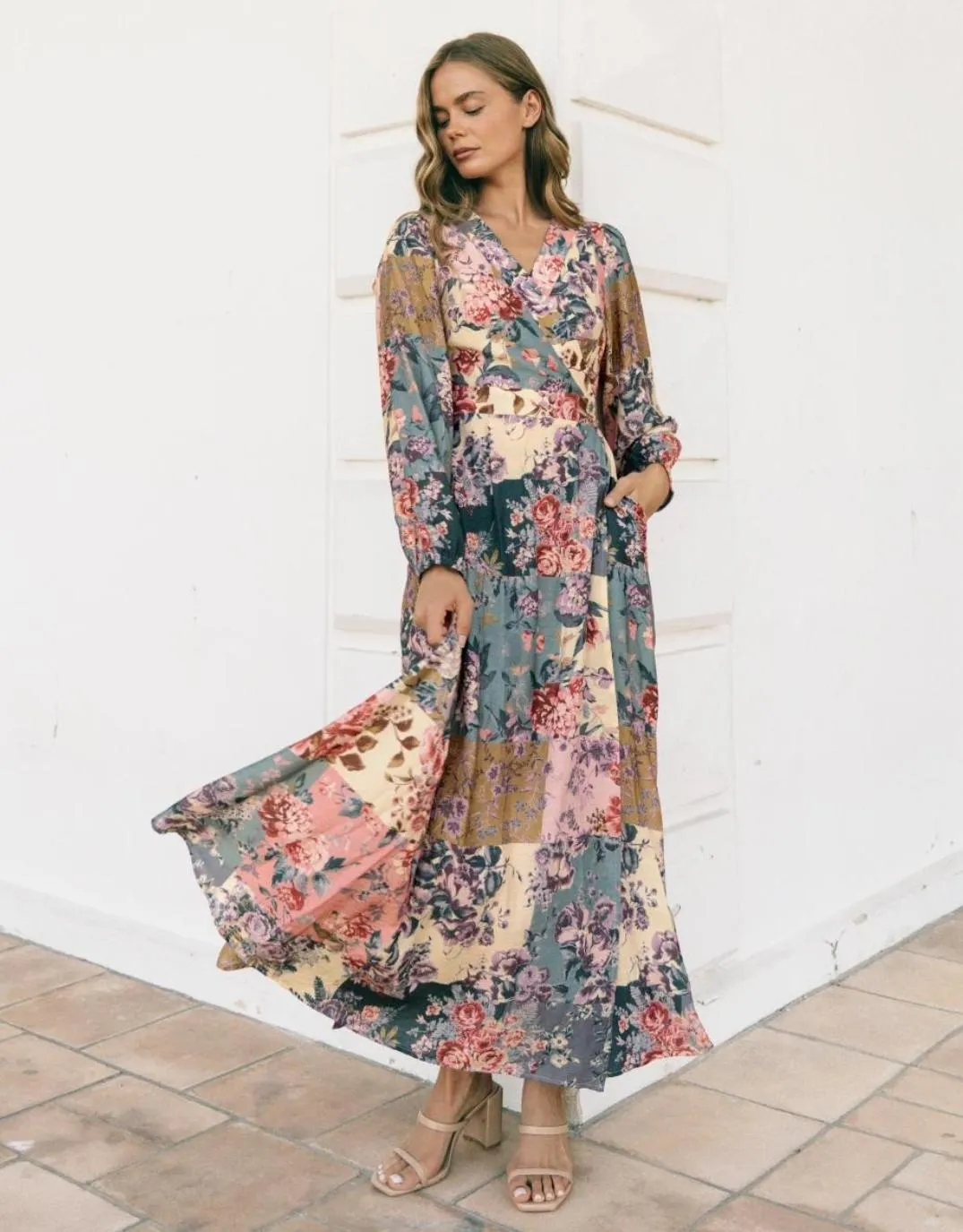 Clara Wrap Maxi Dress - Vintage Floral
