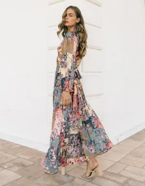 Clara Wrap Maxi Dress - Vintage Floral