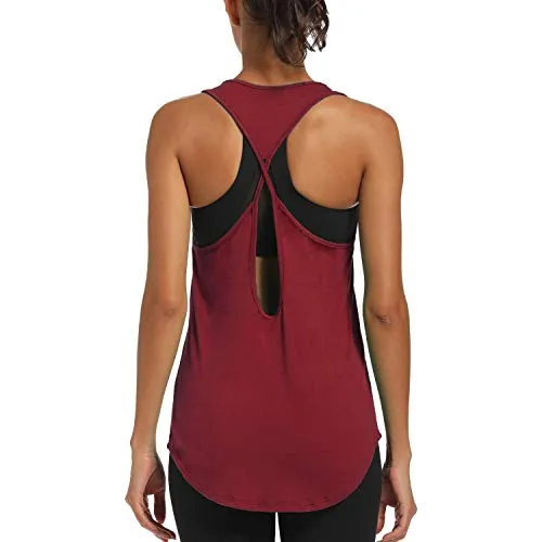 CNJUYEE Yoga Tops for Women Activewear Workout Tank Tops Athletic Women’s Sleeveless Tops Open Back Running Sports Shirts
