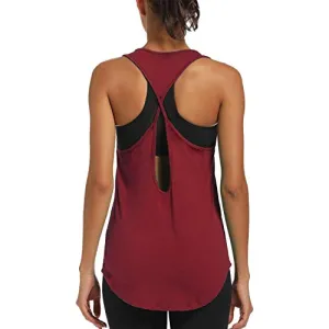 CNJUYEE Yoga Tops for Women Activewear Workout Tank Tops Athletic Women’s Sleeveless Tops Open Back Running Sports Shirts