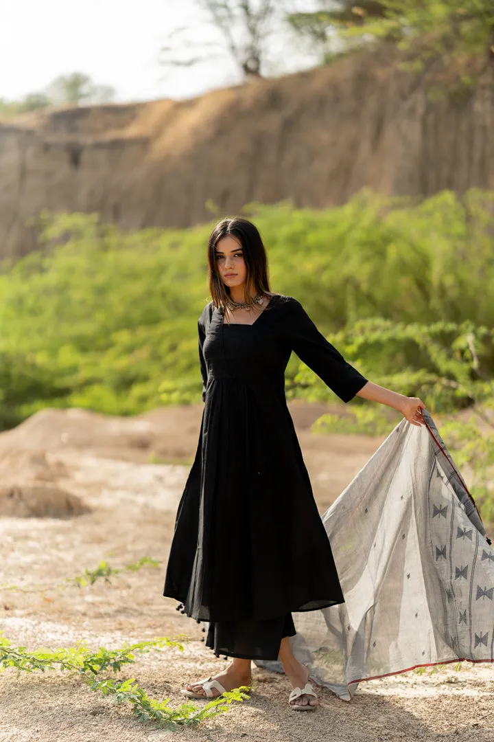 Coal Black Kurta Set