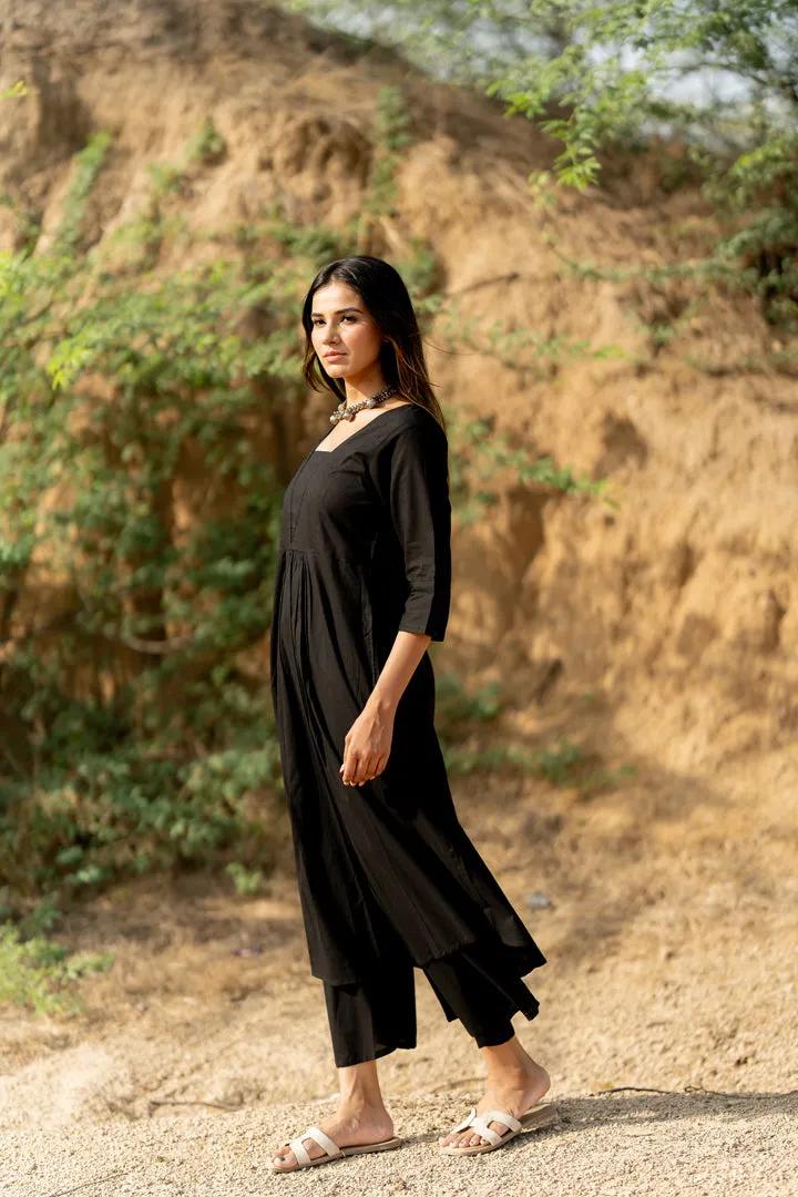 Coal Black Kurta Set