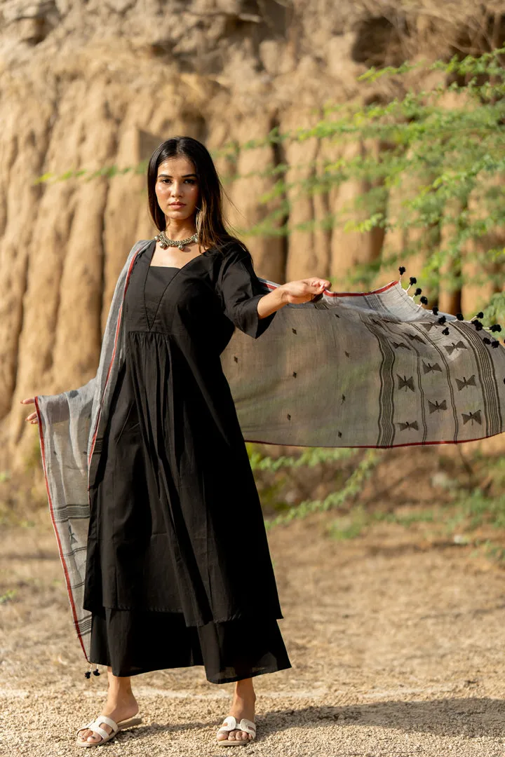 Coal Black Kurta Set