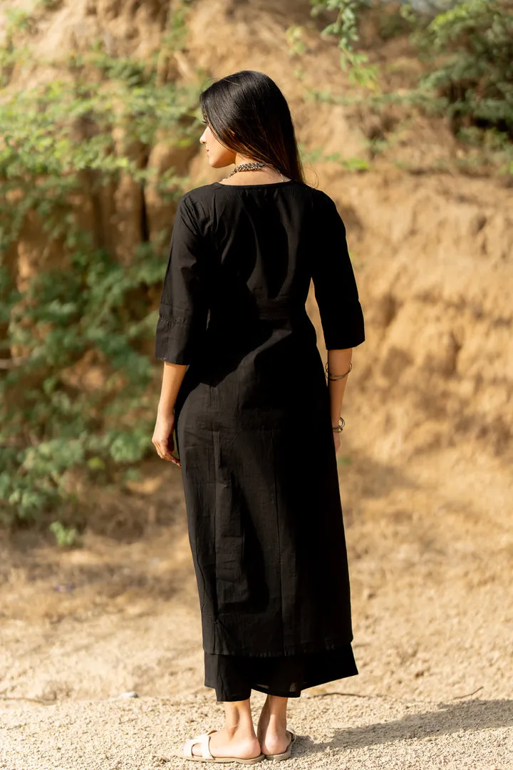Coal Black Kurta Set