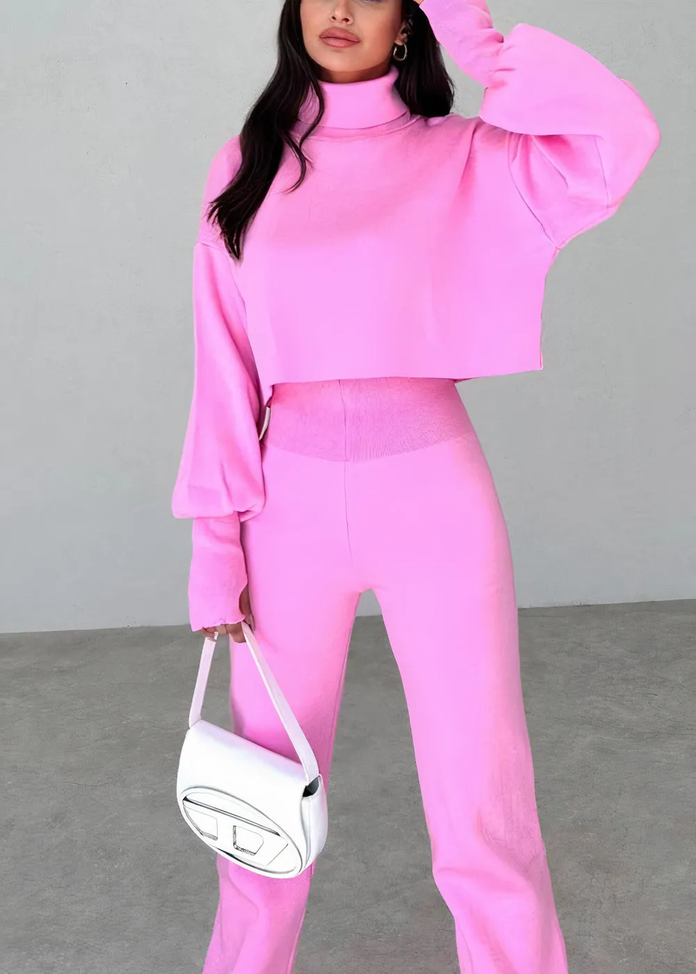 Comfortable turtleneck suit set - Cas