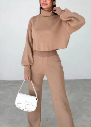 Comfortable turtleneck suit set - Cas