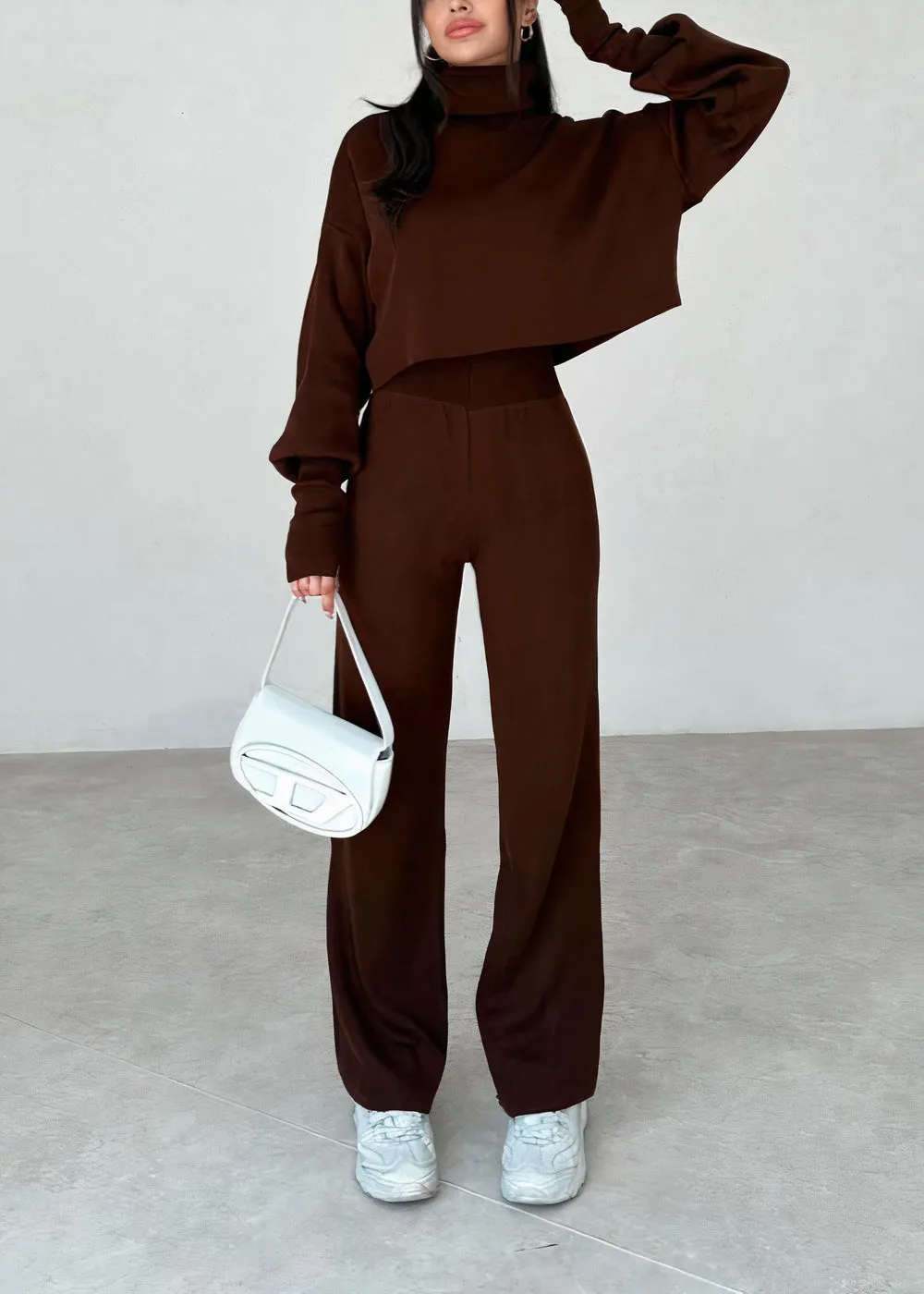 Comfortable turtleneck suit set - Cas