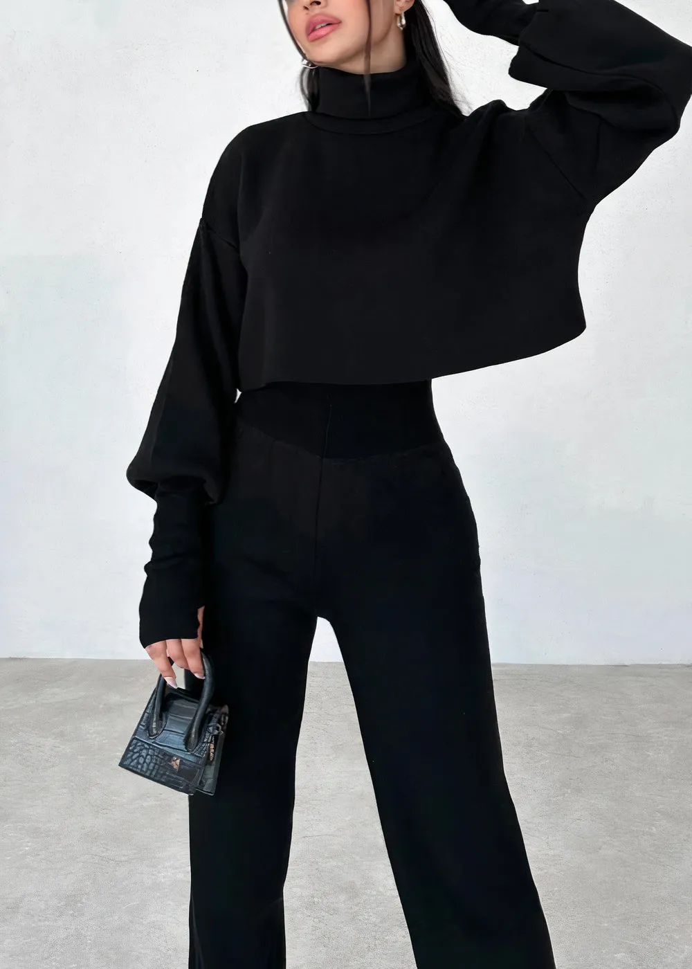 Comfortable turtleneck suit set - Cas