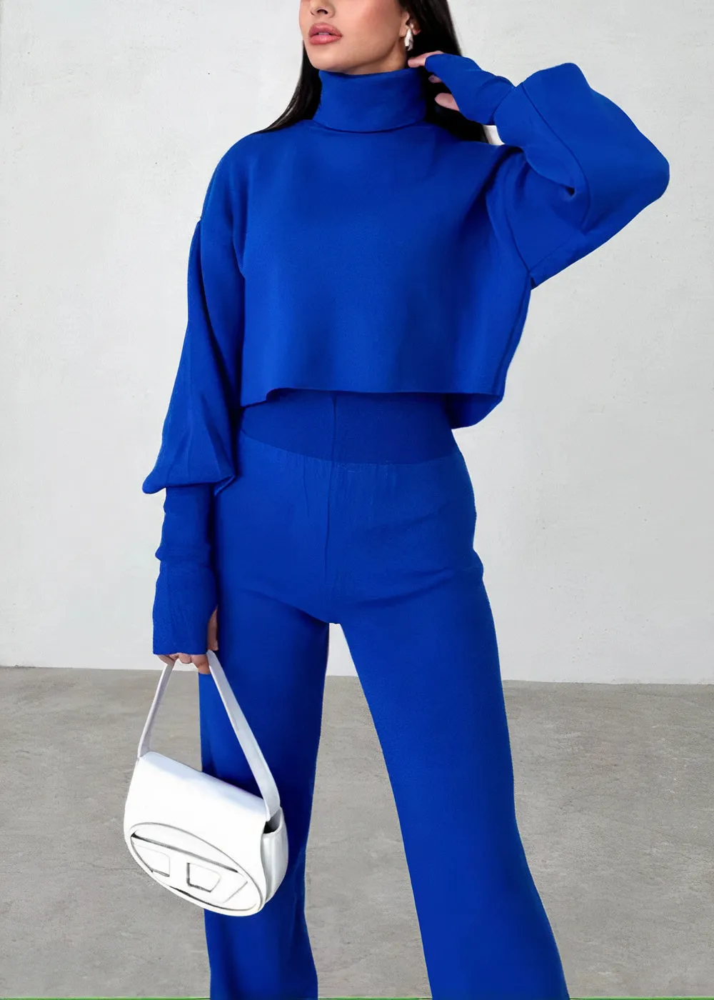 Comfortable turtleneck suit set - Cas