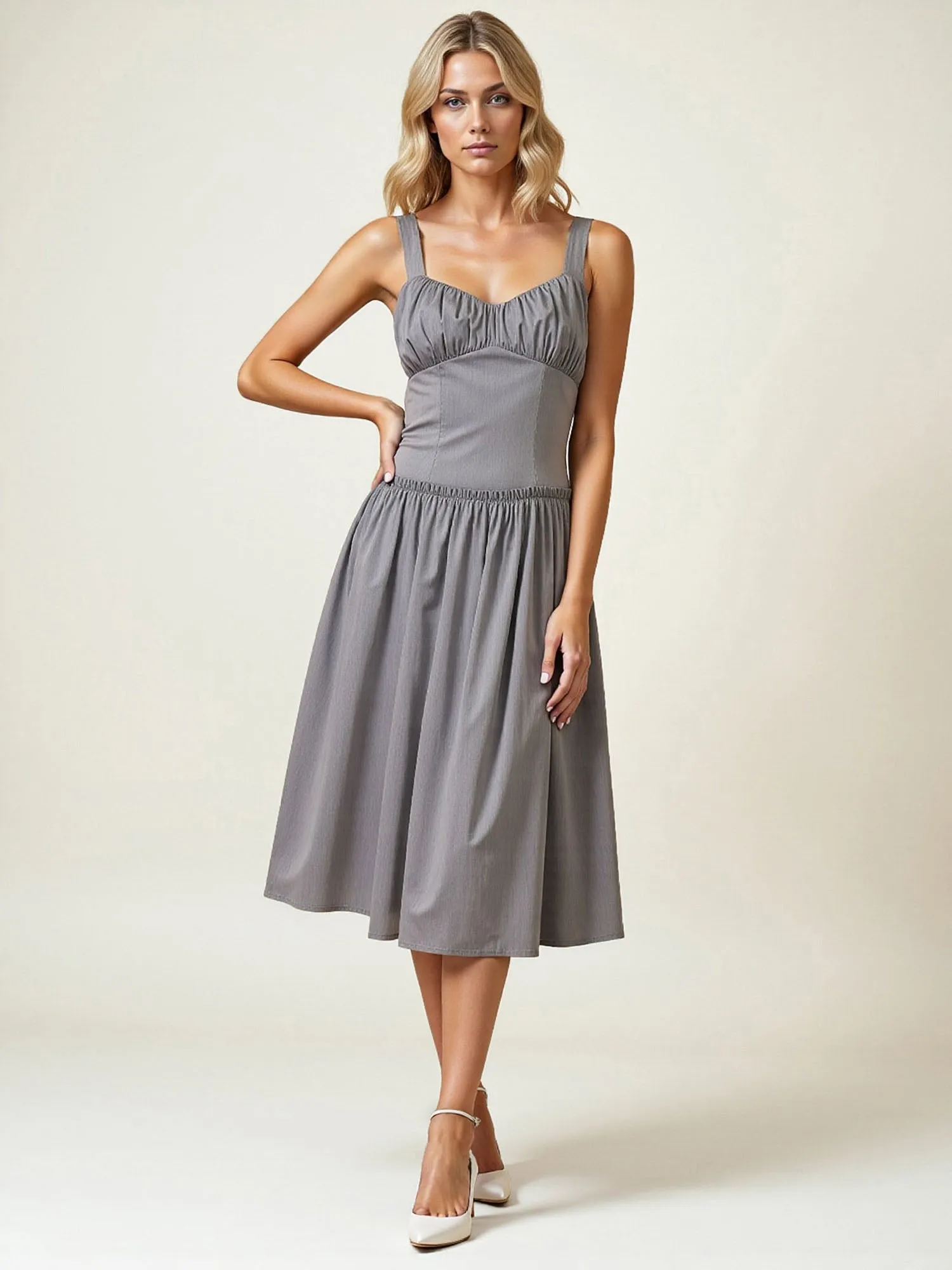 Corset Bodice  Fit & Flare Midi Dress