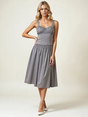 Corset Bodice  Fit & Flare Midi Dress