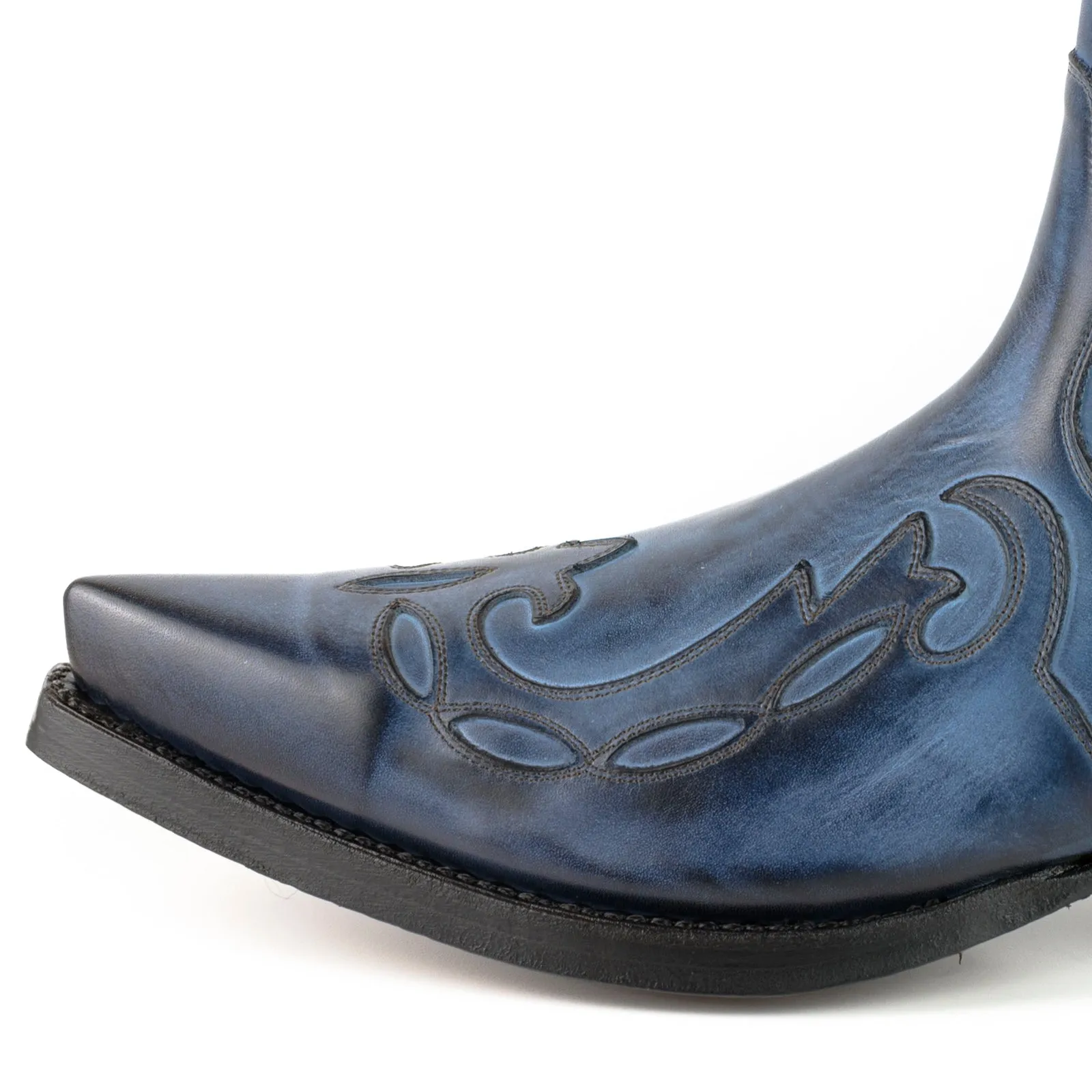 Cowboy Boots or Ankle Boots for Women and Men Handcrafted Blue Leather Urban 1931