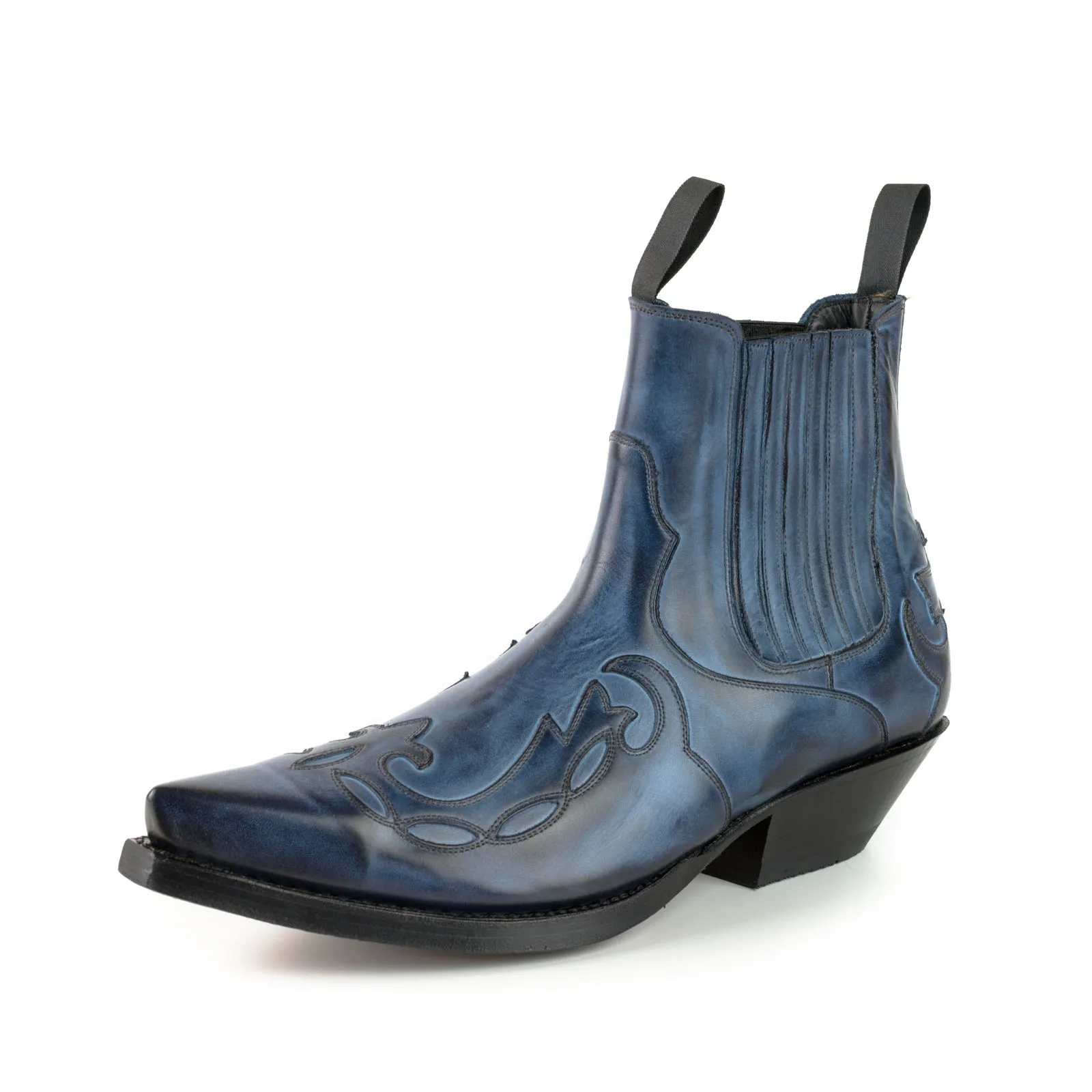 Cowboy Boots or Ankle Boots for Women and Men Handcrafted Blue Leather Urban 1931
