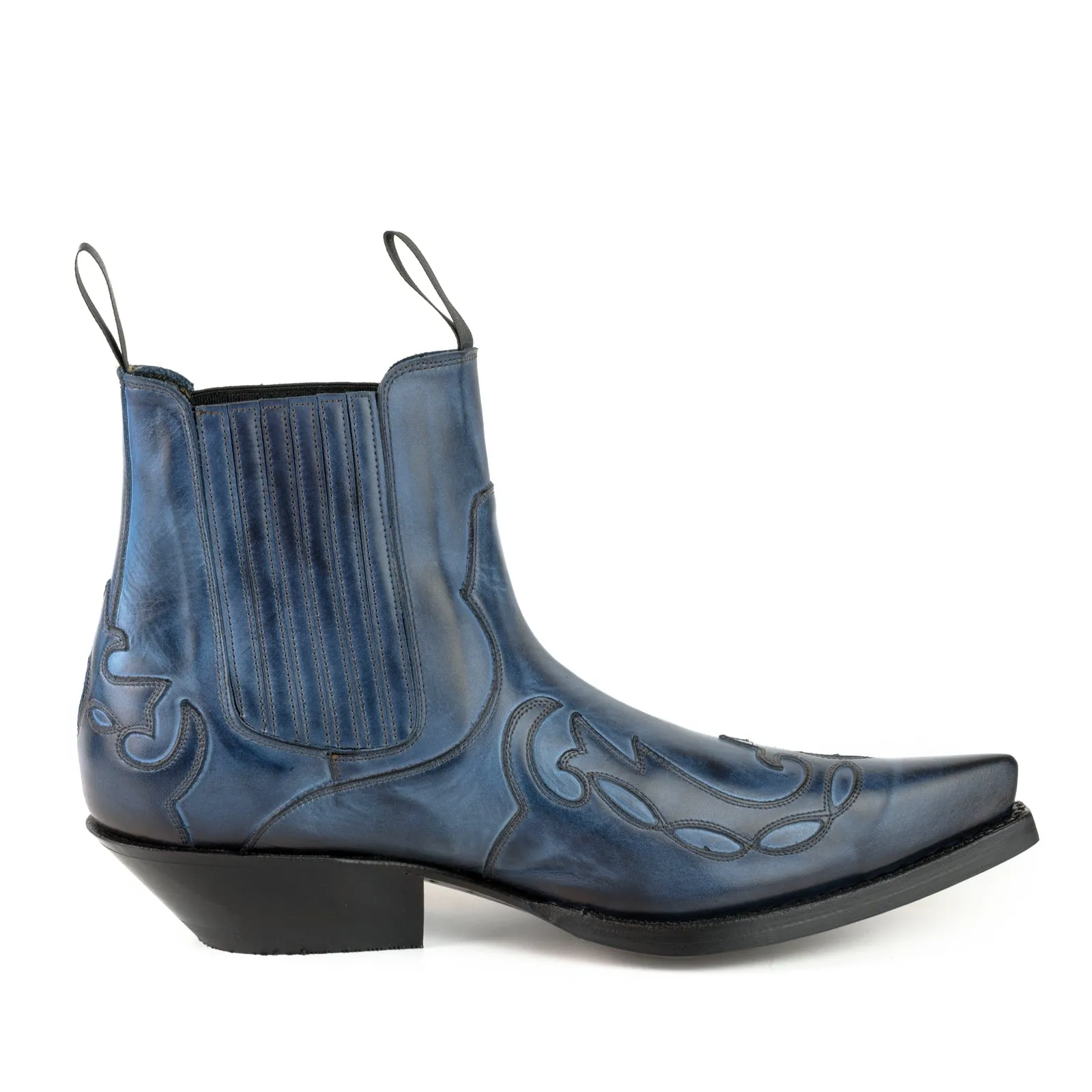 Cowboy Boots or Ankle Boots for Women and Men Handcrafted Blue Leather Urban 1931
