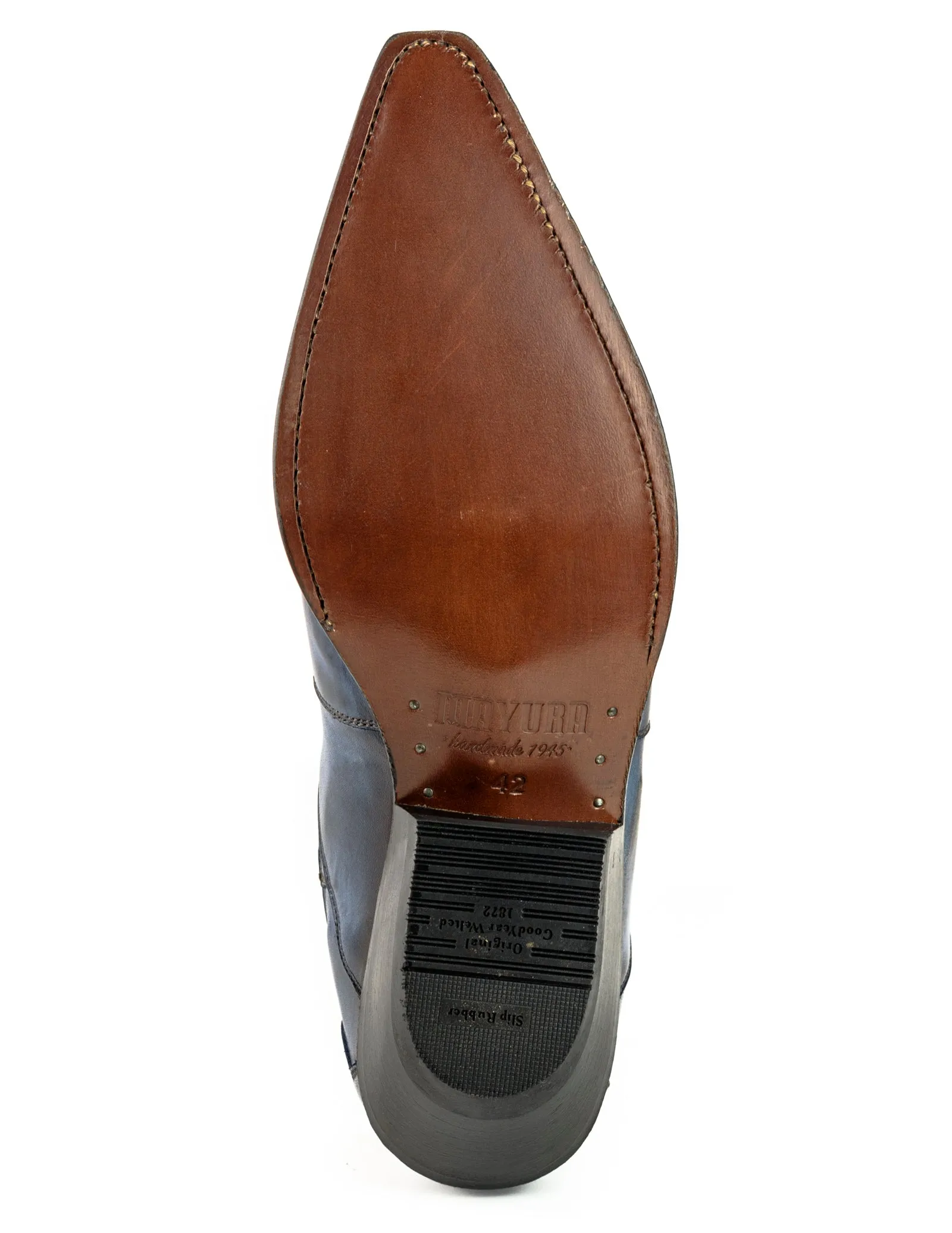 Cowboy Boots or Ankle Boots for Women and Men Handcrafted Blue Leather Urban 1931