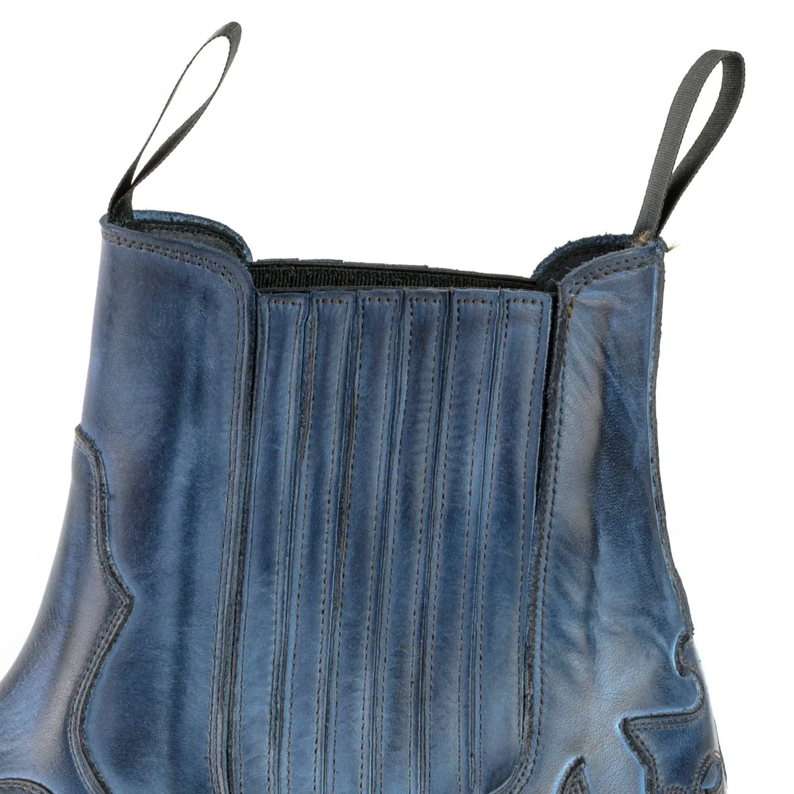 Cowboy Boots or Ankle Boots for Women and Men Handcrafted Blue Leather Urban 1931