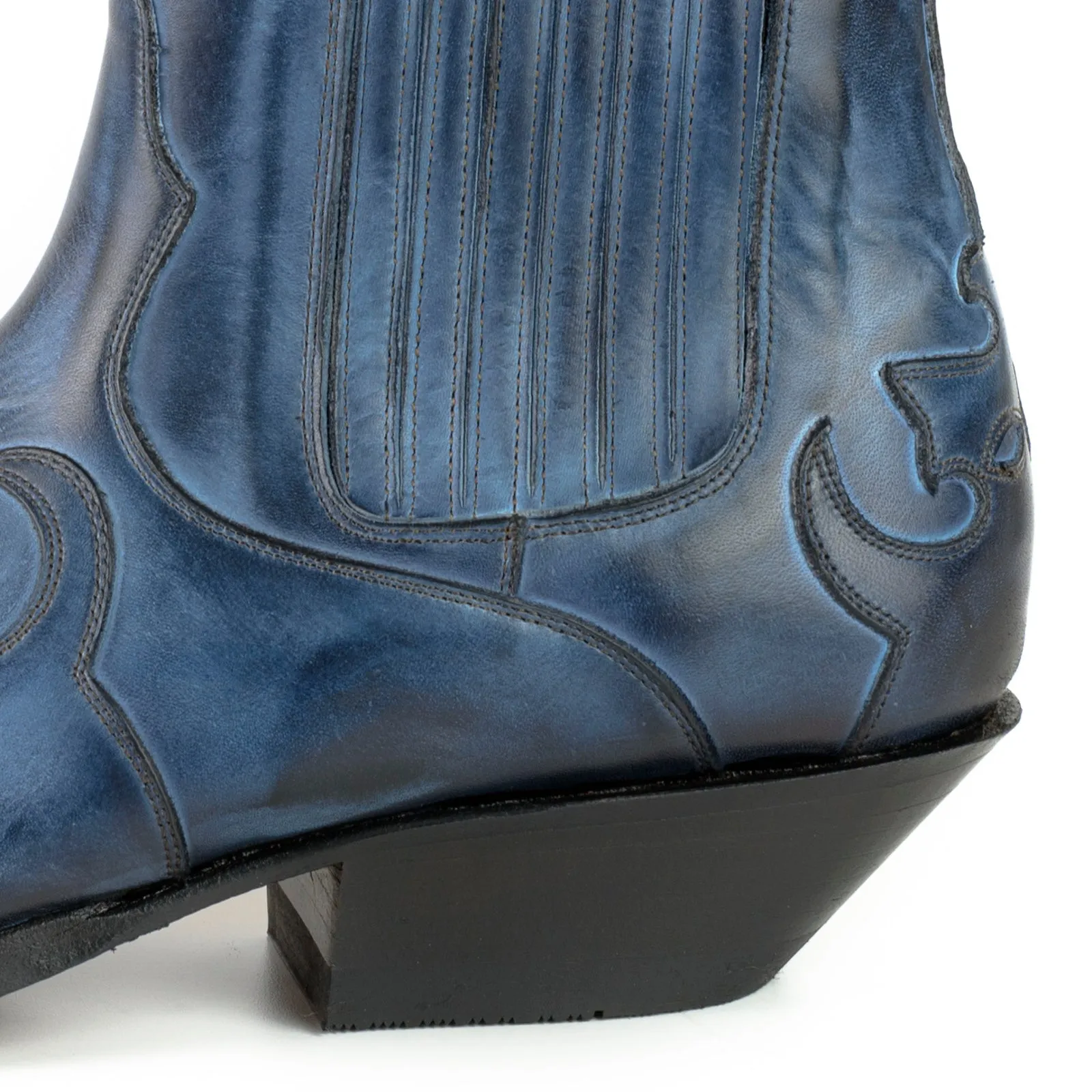 Cowboy Boots or Ankle Boots for Women and Men Handcrafted Blue Leather Urban 1931