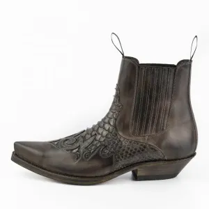 Cowboy Boots or Ankle Boots for Women and Men, Handcrafted, Dark Brown, Urban and Exotic 2500