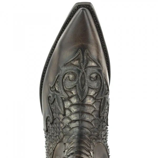 Cowboy Boots or Ankle Boots for Women and Men, Handcrafted, Dark Brown, Urban and Exotic 2500