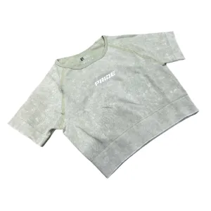 Crop manga corta deportivo Cloudy para mujer Pride Activewear - Verde