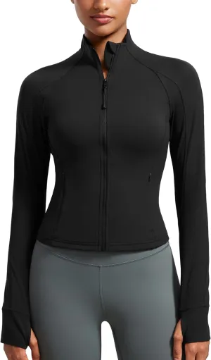 CRZ YOGA Butterluxe Cropped Workout Jacket - Weightless Fit