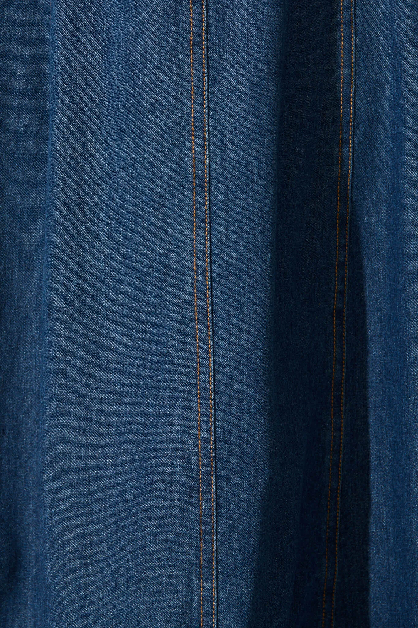 Dark Blue Denim Midi Sun Dress by Felina