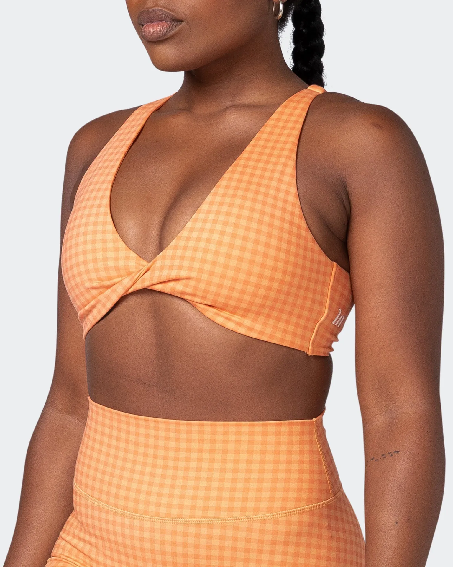 Demi Bralette - Peaches And Cream Check Print