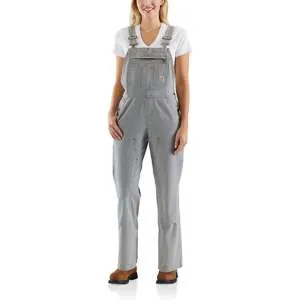 Denim - Railroad stripe relaxed fit bib overall