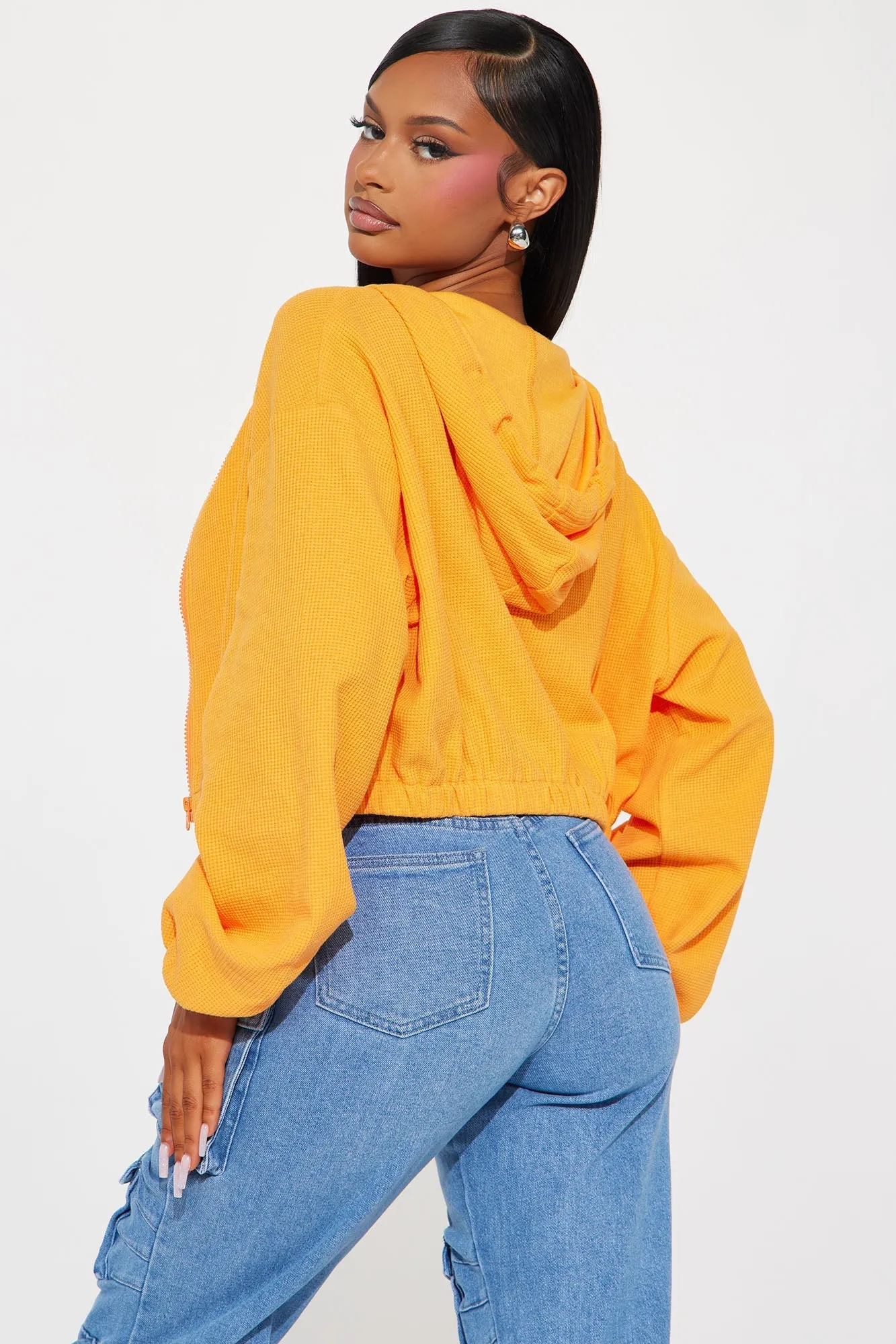 Divine Time Waffle Lounge Hoodie - Orange