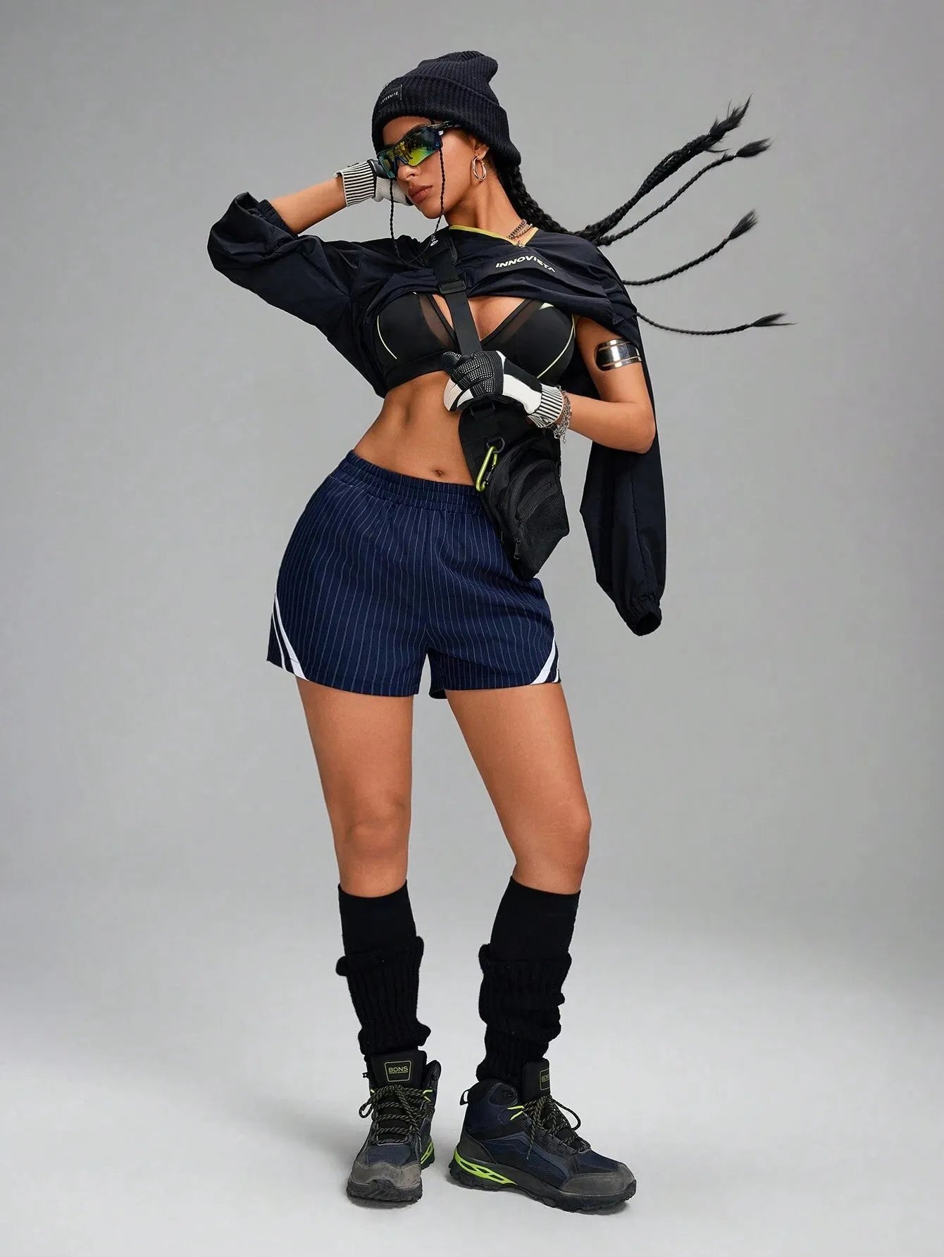 Drawstring Sport Shorts with Phone Pocket