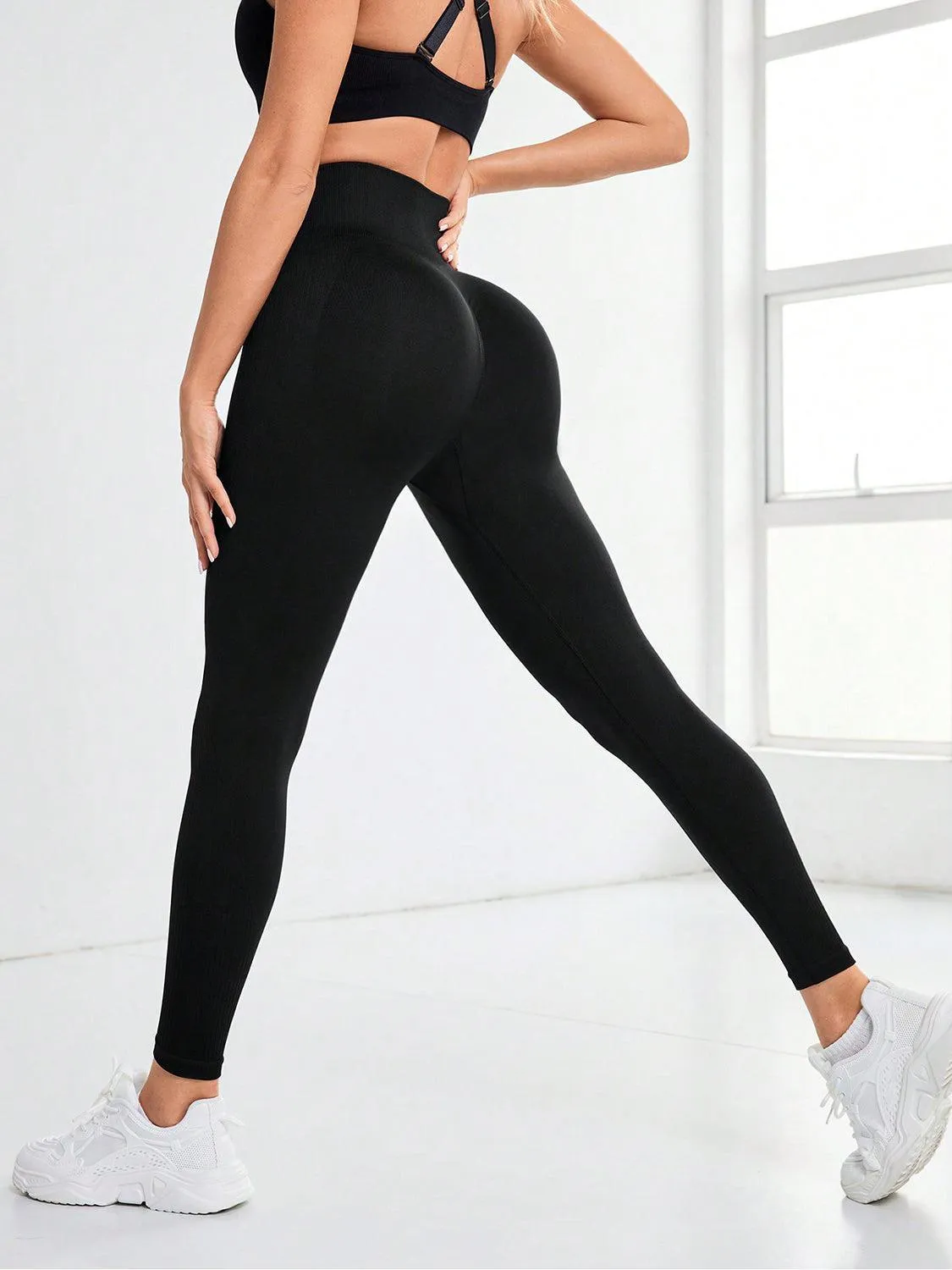Eagerness High Waist Black Activewear Leggings