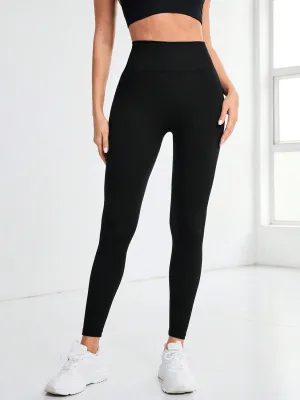 Eagerness High Waist Black Activewear Leggings