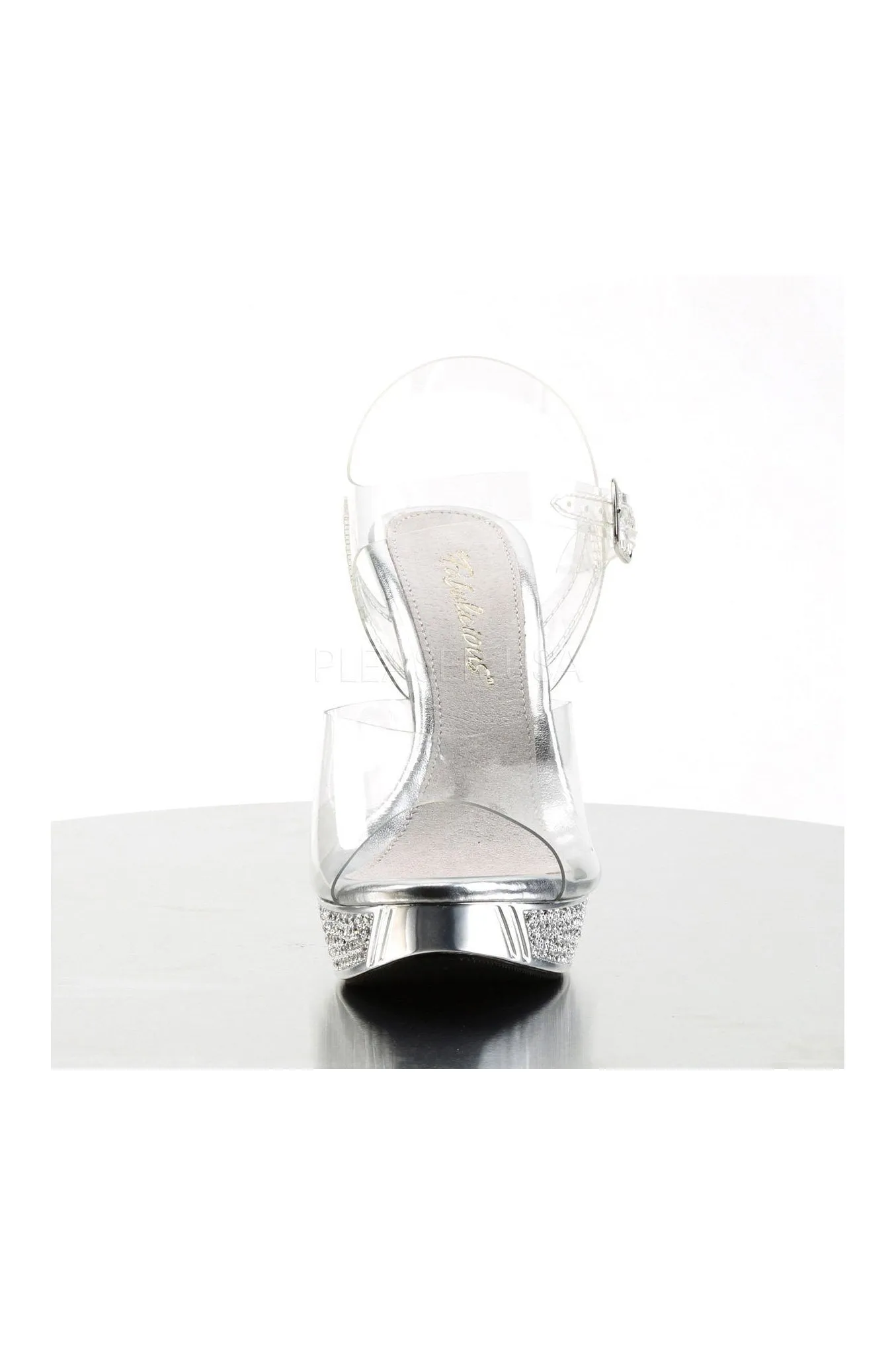 ELEGANT-408 Sandal | Clear Vinyl