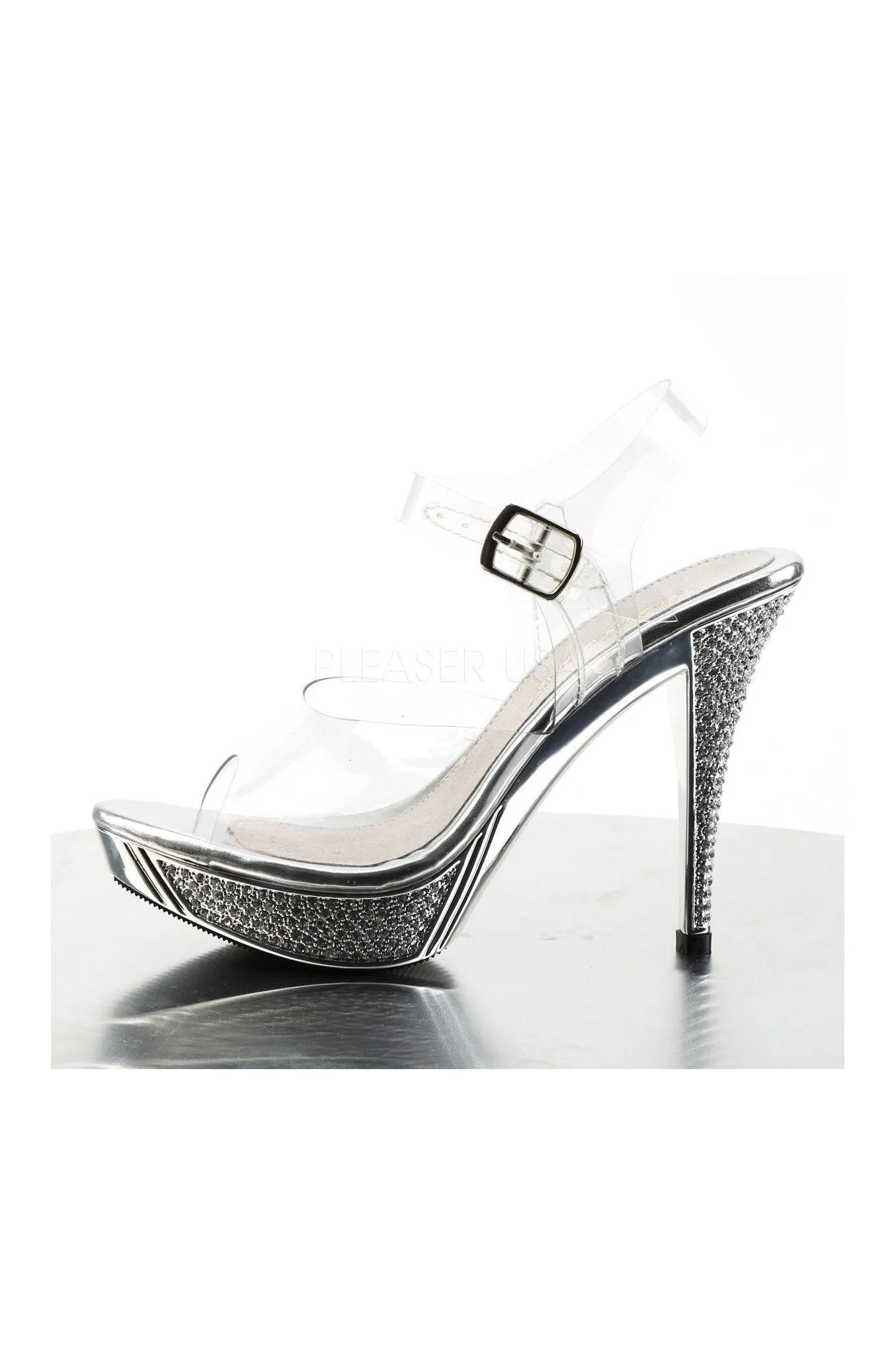 ELEGANT-408 Sandal | Clear Vinyl