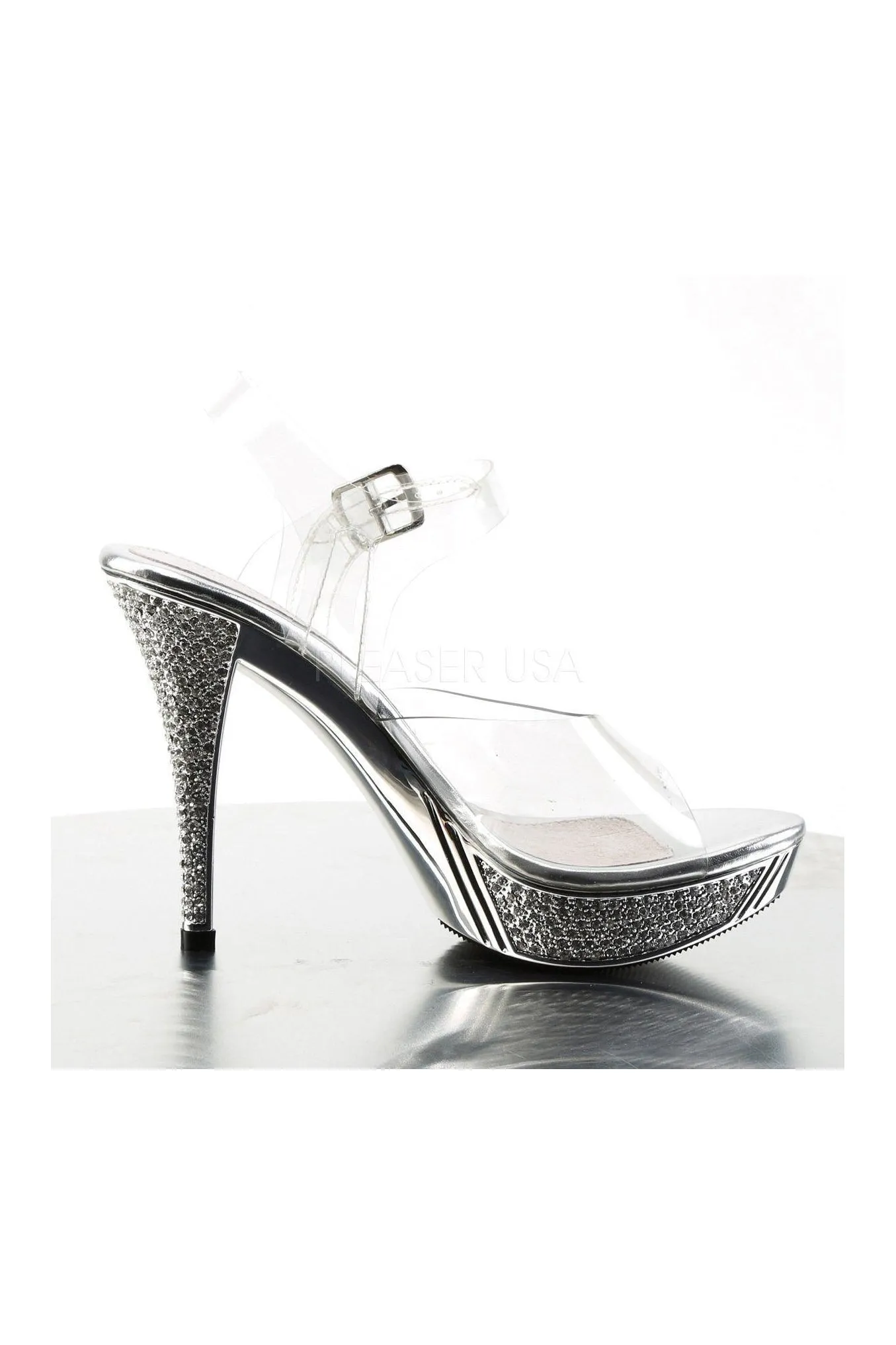 ELEGANT-408 Sandal | Clear Vinyl
