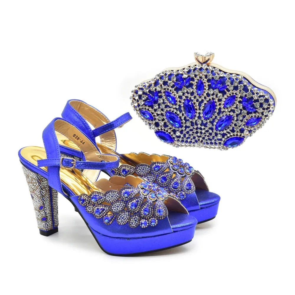 Elegant Black Peep Toe Heels & Bag Set for Parties