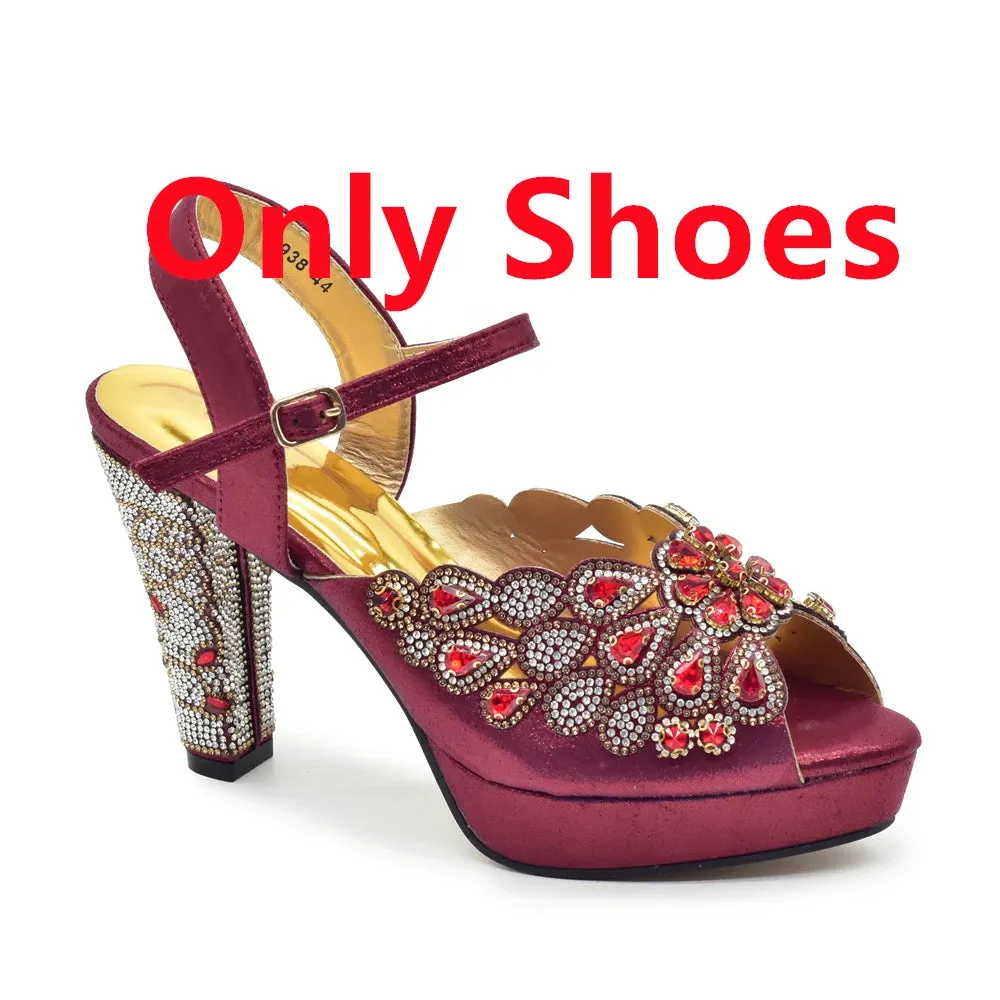 Elegant Black Peep Toe Heels & Bag Set for Parties