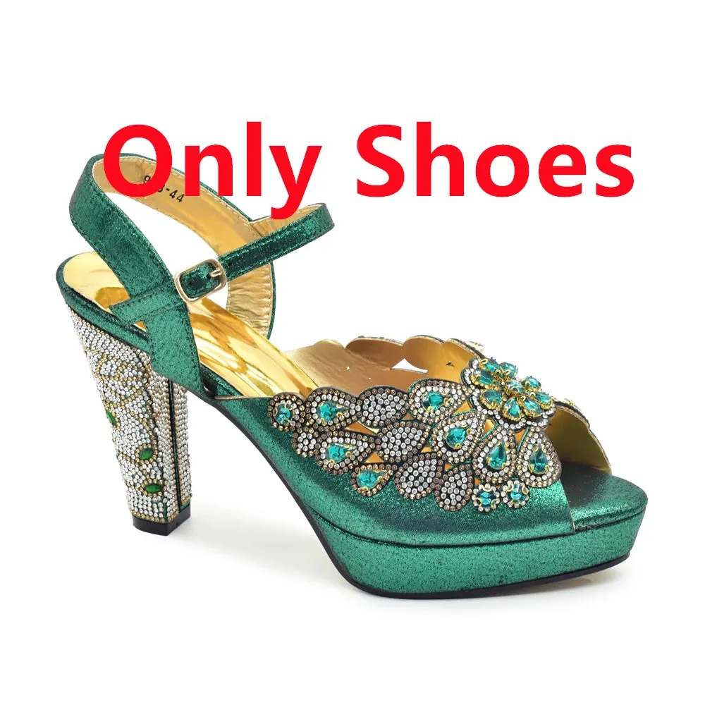 Elegant Black Peep Toe Heels & Bag Set for Parties