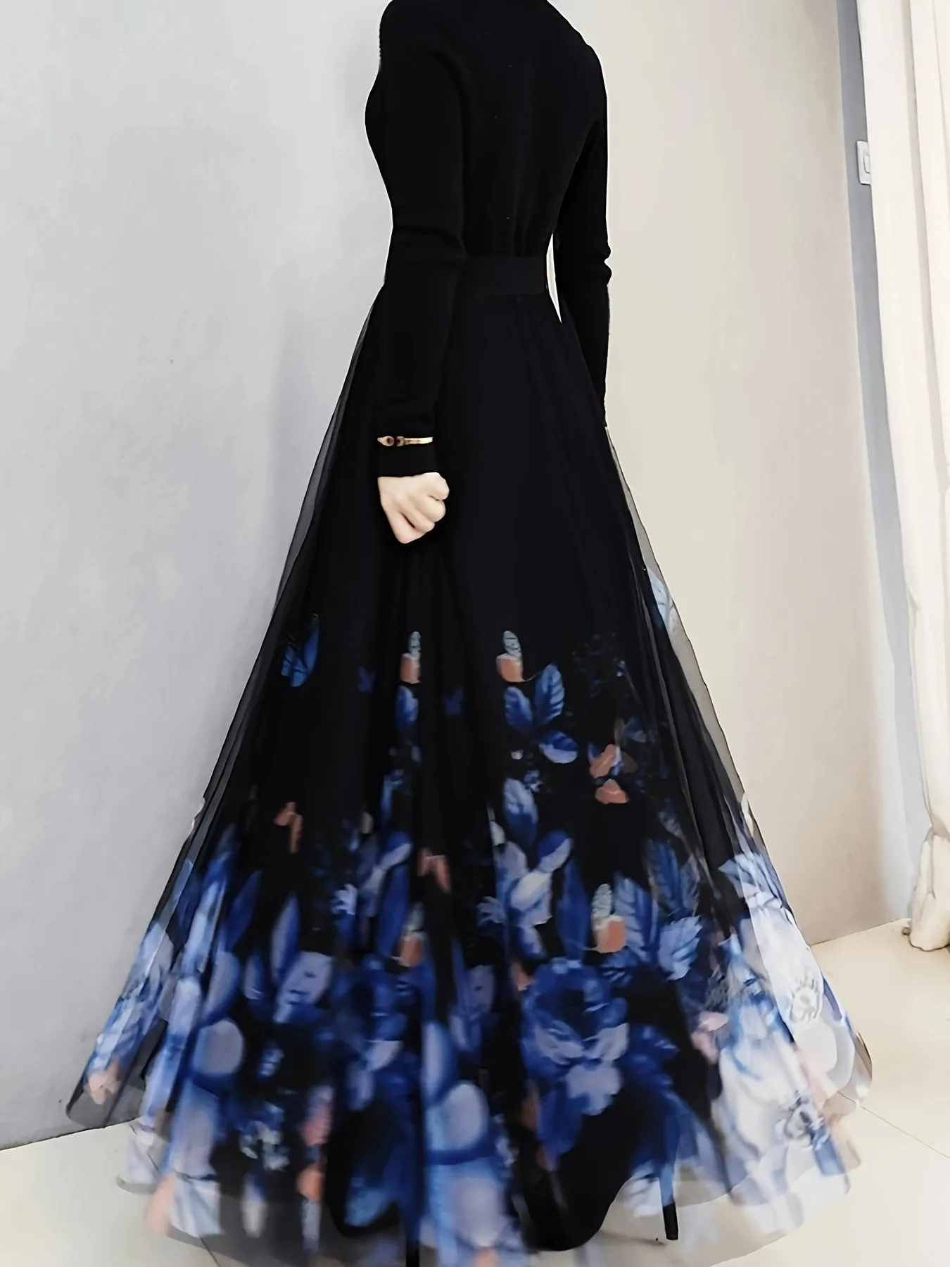 Elegant Butterfly & Floral High Waist Maxi Skirt for Women