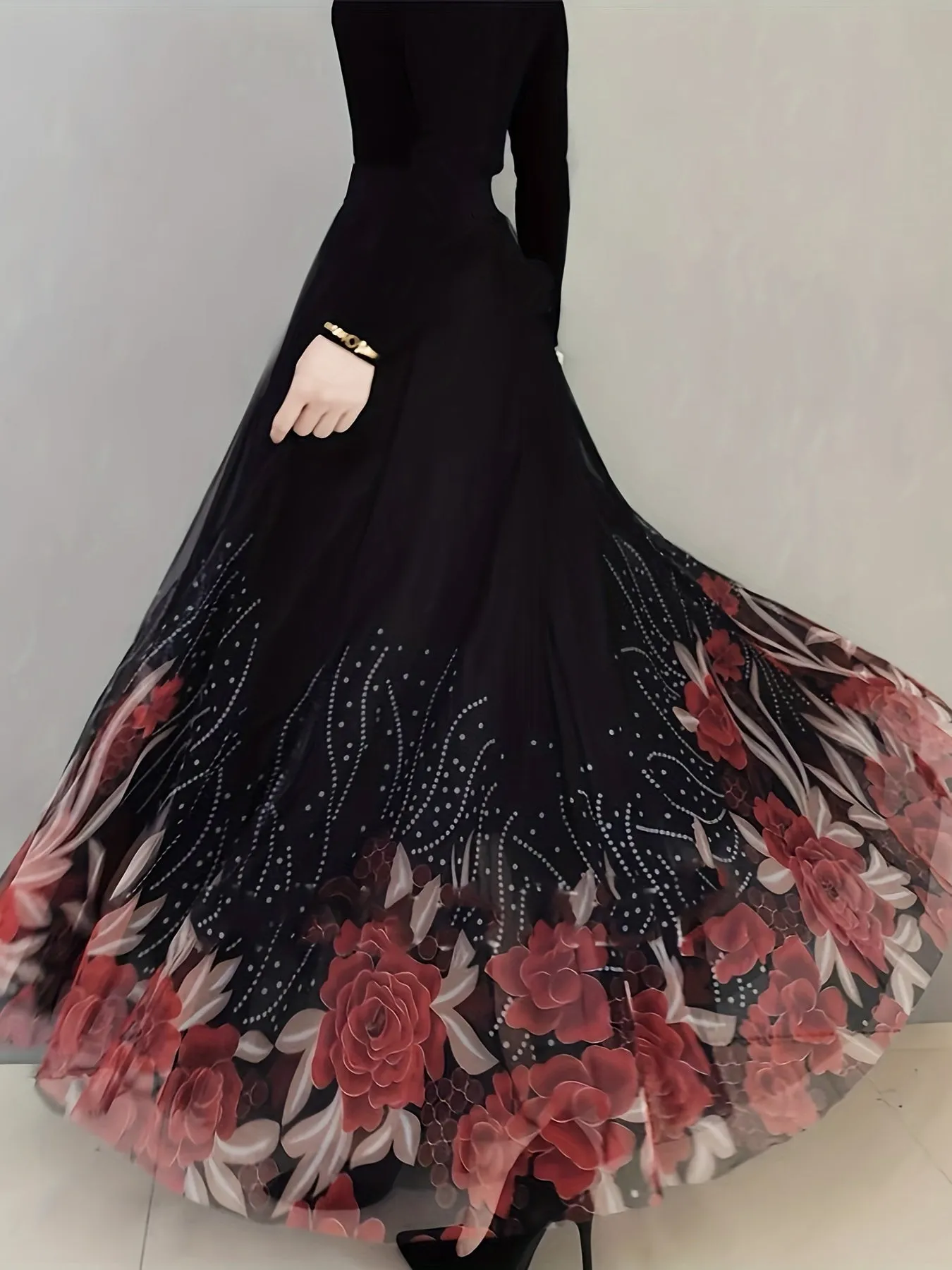 Elegant Butterfly & Floral High Waist Maxi Skirt for Women